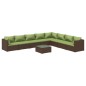 vidaXL 9-tlg. Garten-Lounge-Set mit Kissen Poly Rattan Braun vidaXL 9-tlg. Garten-Lounge-Set mit Kissen Poly Rattan Braun