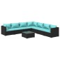 vidaXL 8-tlg. Garten-Lounge-Set mit Kissen Poly Rattan Schwarz vidaXL 8-tlg. Garten-Lounge-Set mit Kissen Poly Rattan Schwarz