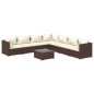 vidaXL 8-tlg. Garten-Lounge-Set mit Kissen Poly Rattan Braun vidaXL 8-tlg. Garten-Lounge-Set mit Kissen Poly Rattan Braun