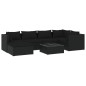 vidaXL 7-tlg. Garten-Lounge-Set mit Kissen Poly Rattan Schwarz vidaXL 7-tlg. Garten-Lounge-Set mit Kissen Poly Rattan Schwarz