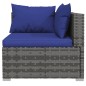 vidaXL 7-tlg. Garten-Lounge-Set mit Kissen Poly Rattan Grau vidaXL 7-tlg. Garten-Lounge-Set mit Kissen Poly Rattan Grau