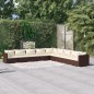 vidaXL 9-tlg. Garten-Lounge-Set mit Kissen Poly Rattan Braun vidaXL 9-tlg. Garten-Lounge-Set mit Kissen Poly Rattan Braun