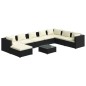 vidaXL 9-tlg. Garten-Lounge-Set mit Kissen Poly Rattan Schwarz vidaXL 9-tlg. Garten-Lounge-Set mit Kissen Poly Rattan Schwarz