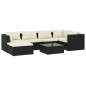vidaXL 7-tlg. Garten-Lounge-Set mit Kissen Poly Rattan Schwarz vidaXL 7-tlg. Garten-Lounge-Set mit Kissen Poly Rattan Schwarz