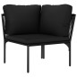 6-tlg. Garten-Lounge-Set mit Auflagen Schwarz PVC 6-tlg. Garten-Lounge-Set mit Auflagen Schwarz PVC