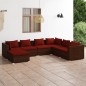 vidaXL 7-tlg. Garten-Lounge-Set mit Kissen Poly Rattan Braun vidaXL 7-tlg. Garten-Lounge-Set mit Kissen Poly Rattan Braun