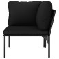 6-tlg. Garten-Lounge-Set mit Auflagen Schwarz PVC 6-tlg. Garten-Lounge-Set mit Auflagen Schwarz PVC