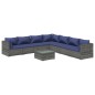 vidaXL 8-tlg. Garten-Lounge-Set mit Kissen Poly Rattan Grau vidaXL 8-tlg. Garten-Lounge-Set mit Kissen Poly Rattan Grau