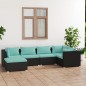 vidaXL 6-tlg. Garten-Lounge-Set mit Kissen Poly Rattan Schwarz vidaXL 6-tlg. Garten-Lounge-Set mit Kissen Poly Rattan Schwarz