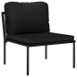 6-tlg. Garten-Lounge-Set mit Auflagen Schwarz PVC 6-tlg. Garten-Lounge-Set mit Auflagen Schwarz PVC