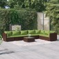 vidaXL 8-tlg. Garten-Lounge-Set mit Kissen Poly Rattan Braun vidaXL 8-tlg. Garten-Lounge-Set mit Kissen Poly Rattan Braun
