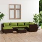 vidaXL 7-tlg. Garten-Lounge-Set mit Kissen Poly Rattan Braun vidaXL 7-tlg. Garten-Lounge-Set mit Kissen Poly Rattan Braun