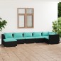 vidaXL 7-tlg. Garten-Lounge-Set mit Kissen Poly Rattan Schwarz vidaXL 7-tlg. Garten-Lounge-Set mit Kissen Poly Rattan Schwarz