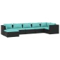 vidaXL 7-tlg. Garten-Lounge-Set mit Kissen Poly Rattan Schwarz vidaXL 7-tlg. Garten-Lounge-Set mit Kissen Poly Rattan Schwarz