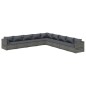 vidaXL 9-tlg. Garten-Lounge-Set mit Kissen Poly Rattan Grau vidaXL 9-tlg. Garten-Lounge-Set mit Kissen Poly Rattan Grau