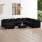 vidaXL 8-tlg. Garten-Lounge-Set mit Kissen Poly Rattan Schwarz vidaXL 8-tlg. Garten-Lounge-Set mit Kissen Poly Rattan Schwarz