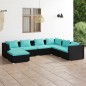 vidaXL 7-tlg. Garten-Lounge-Set mit Kissen Poly Rattan Schwarz vidaXL 7-tlg. Garten-Lounge-Set mit Kissen Poly Rattan Schwarz