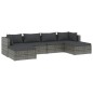 vidaXL 6-tlg. Garten-Lounge-Set mit Kissen Poly Rattan Grau vidaXL 6-tlg. Garten-Lounge-Set mit Kissen Poly Rattan Grau