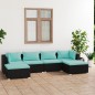 vidaXL 6-tlg. Garten-Lounge-Set mit Kissen Poly Rattan Schwarz vidaXL 6-tlg. Garten-Lounge-Set mit Kissen Poly Rattan Schwarz