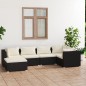 vidaXL 6-tlg. Garten-Lounge-Set mit Kissen Poly Rattan Schwarz vidaXL 6-tlg. Garten-Lounge-Set mit Kissen Poly Rattan Schwarz