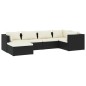 vidaXL 6-tlg. Garten-Lounge-Set mit Kissen Poly Rattan Schwarz vidaXL 6-tlg. Garten-Lounge-Set mit Kissen Poly Rattan Schwarz