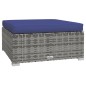 vidaXL 6-tlg. Garten-Lounge-Set mit Kissen Poly Rattan Grau vidaXL 6-tlg. Garten-Lounge-Set mit Kissen Poly Rattan Grau