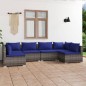 vidaXL 6-tlg. Garten-Lounge-Set mit Kissen Poly Rattan Grau vidaXL 6-tlg. Garten-Lounge-Set mit Kissen Poly Rattan Grau