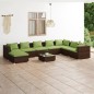 vidaXL 9-tlg. Garten-Lounge-Set mit Kissen Poly Rattan Braun vidaXL 9-tlg. Garten-Lounge-Set mit Kissen Poly Rattan Braun