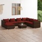 vidaXL 8-tlg. Garten-Lounge-Set mit Kissen Poly Rattan Braun vidaXL 8-tlg. Garten-Lounge-Set mit Kissen Poly Rattan Braun