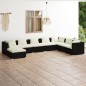 vidaXL 8-tlg. Garten-Lounge-Set mit Kissen Poly Rattan Schwarz vidaXL 8-tlg. Garten-Lounge-Set mit Kissen Poly Rattan Schwarz