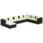 vidaXL 8-tlg. Garten-Lounge-Set mit Kissen Poly Rattan Schwarz vidaXL 8-tlg. Garten-Lounge-Set mit Kissen Poly Rattan Schwarz
