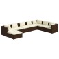 vidaXL 8-tlg. Garten-Lounge-Set mit Kissen Poly Rattan Braun vidaXL 8-tlg. Garten-Lounge-Set mit Kissen Poly Rattan Braun