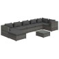 vidaXL 8-tlg. Garten-Lounge-Set mit Kissen Poly Rattan Grau vidaXL 8-tlg. Garten-Lounge-Set mit Kissen Poly Rattan Grau