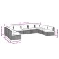 vidaXL 9-tlg. Garten-Lounge-Set mit Kissen Poly Rattan Grau vidaXL 9-tlg. Garten-Lounge-Set mit Kissen Poly Rattan Grau