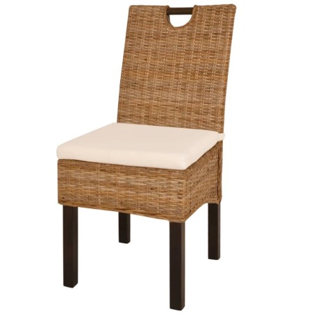 Esszimmerstühle 2 Stk. Kubu-Rattan Mangoholz