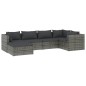 vidaXL 6-tlg. Garten-Lounge-Set mit Kissen Poly Rattan Grau vidaXL 6-tlg. Garten-Lounge-Set mit Kissen Poly Rattan Grau