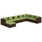 vidaXL 8-tlg. Garten-Lounge-Set mit Kissen Poly Rattan Braun vidaXL 8-tlg. Garten-Lounge-Set mit Kissen Poly Rattan Braun