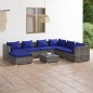 vidaXL 8-tlg. Garten-Lounge-Set mit Kissen Poly Rattan Grau vidaXL 8-tlg. Garten-Lounge-Set mit Kissen Poly Rattan Grau