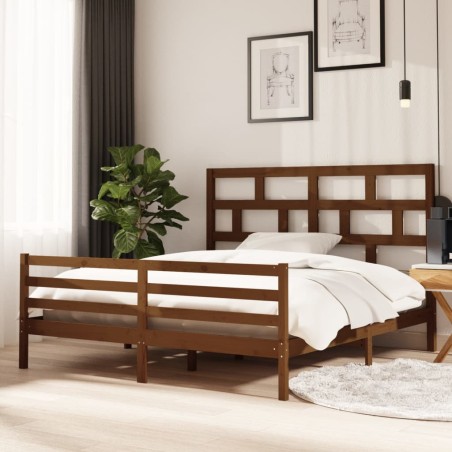 vidaXL Massivholzbett Honigbraun 180x200 cm