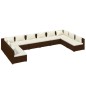 vidaXL 10-tlg. Garten-Lounge-Set mit Kissen Poly Rattan Braun vidaXL 10-tlg. Garten-Lounge-Set mit Kissen Poly Rattan Braun