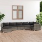 vidaXL 7-tlg. Garten-Lounge-Set mit Kissen Poly Rattan Grau vidaXL 7-tlg. Garten-Lounge-Set mit Kissen Poly Rattan Grau
