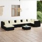 vidaXL 8-tlg. Garten-Lounge-Set mit Kissen Poly Rattan Schwarz vidaXL 8-tlg. Garten-Lounge-Set mit Kissen Poly Rattan Schwarz