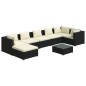 vidaXL 8-tlg. Garten-Lounge-Set mit Kissen Poly Rattan Schwarz vidaXL 8-tlg. Garten-Lounge-Set mit Kissen Poly Rattan Schwarz