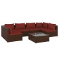 vidaXL 7-tlg. Garten-Lounge-Set mit Kissen Poly Rattan Braun vidaXL 7-tlg. Garten-Lounge-Set mit Kissen Poly Rattan Braun
