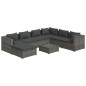 vidaXL 8-tlg. Garten-Lounge-Set mit Kissen Poly Rattan Grau vidaXL 8-tlg. Garten-Lounge-Set mit Kissen Poly Rattan Grau