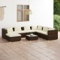 vidaXL 8-tlg. Garten-Lounge-Set mit Kissen Poly Rattan Braun vidaXL 8-tlg. Garten-Lounge-Set mit Kissen Poly Rattan Braun
