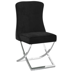 vidaXL Esszimmerstuhl Schwarz 53x52x98 cm Samt & Edelstahl