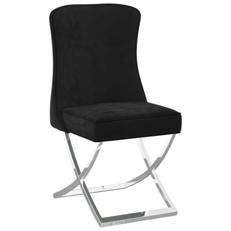 vidaXL Esszimmerstuhl Schwarz 53x52x98 cm Samt & Edelstahl