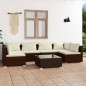 vidaXL 7-tlg. Garten-Lounge-Set mit Kissen Poly Rattan Braun vidaXL 7-tlg. Garten-Lounge-Set mit Kissen Poly Rattan Braun