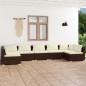 vidaXL 7-tlg. Garten-Lounge-Set mit Kissen Poly Rattan Braun vidaXL 7-tlg. Garten-Lounge-Set mit Kissen Poly Rattan Braun